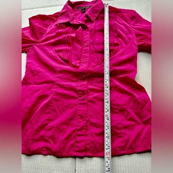 SANDRA Angelozzi fuchsia Barbie pink blouse with ruffles size 38  S - Picture 4 of 7